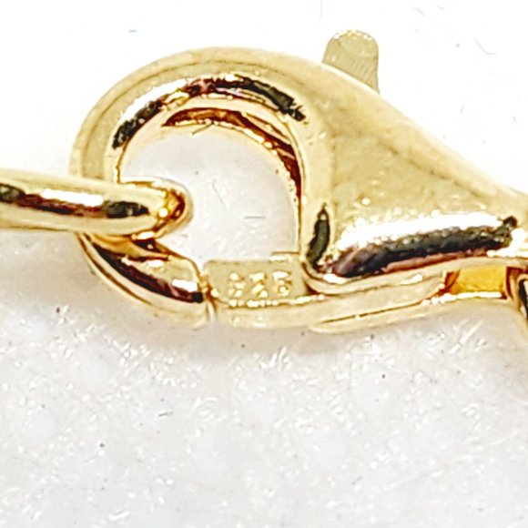 Italian 14K YG over 925 Sterling Silver chain bracelet 7 1/2 inch 4.30 grams - Picture 4 of 4